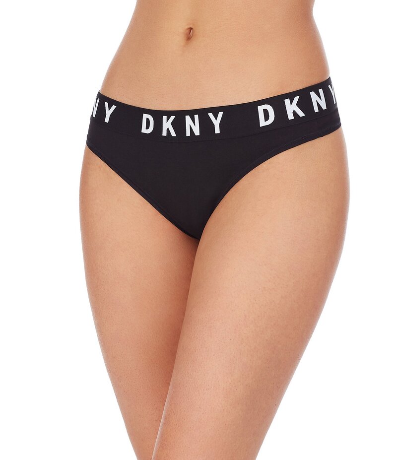 ダナキャラン レディース アンダー御召しもの ズボン下 ロゴタイプ DKNY by Donna Karan Logo Thong Black/DK 黒いこと