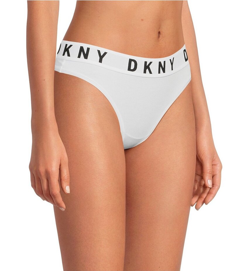 ダナキャラン レディース アンダー御召しもの ズボン下 ロゴタイプ DKNY by Donna Karan Logo Thong DK White 白いこと