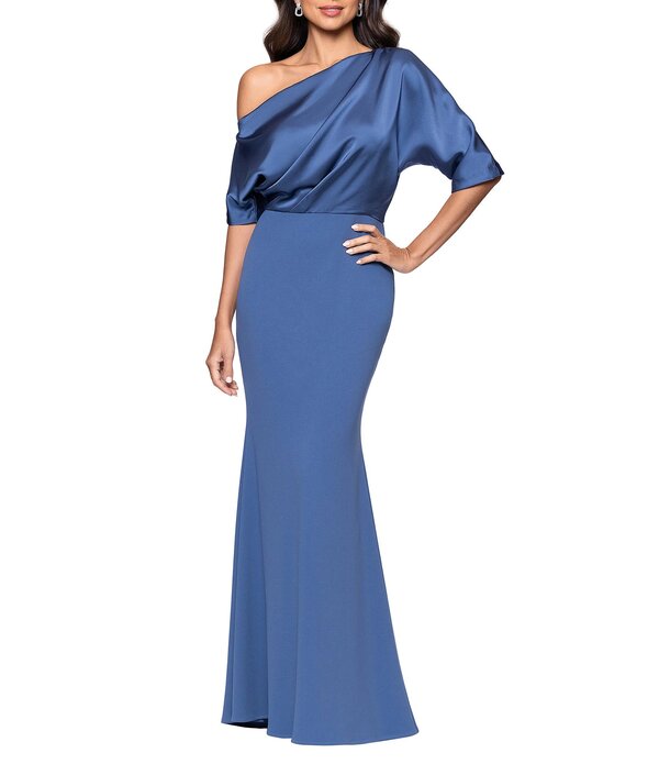 ベッツィアンドアダム レディース トップス ワンピース クレープ A ライン サテン スキューバ Betsy & Adam One Shoulder Satin Scuba Crepe A-Line Dresslate スレート 44,880円