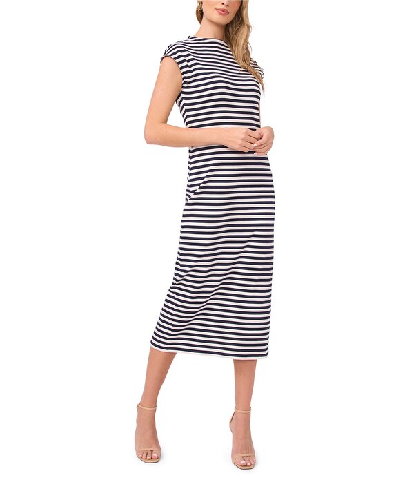 ヴィンスカムート レディース トップス 衣装 モックネック midi 鳥打ち帽 編み物 Vince Camuto Knit Mock Neck Cap Sleeve Midi Bodycon Midi Dress Classic Navy 米国海軍 ワンピース-レディースファッション