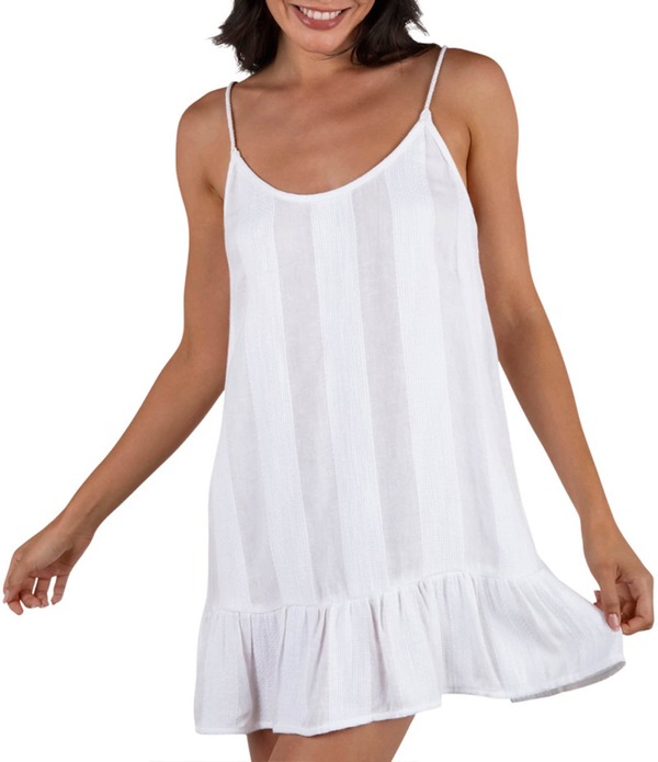 ハーレー レディース トップス 衣装 ミニ Hurley Dobby Gauze Stripe Scoop Neck Mini Dresswim Cover-Up White 白いこと