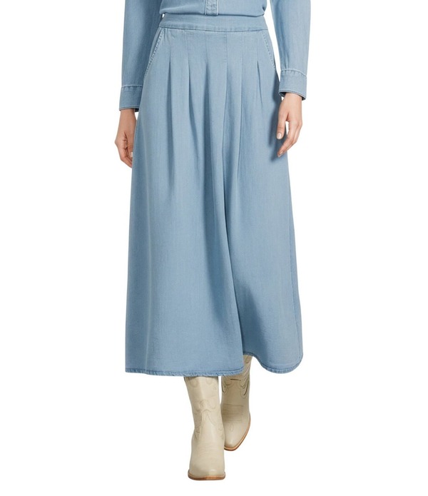 レバ レディース ボトムスカート A ライン ミディ Reba Ranchland Blues A-Line Pull On Coordinating Midi Skirt Medium Wash
