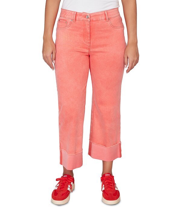 ルビーアールディー レディース ボトムス ジーンズズボン下 プチ デニム Ruby Rd. Petite Size Softly Faded Cuffedenim Jeans Deep Coral コーラル