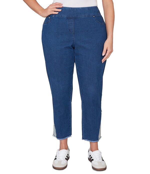 ルビーアールディー レディース ボトムス デニムパンツ プラスサイズ アンクル ジーンズ Ruby Rd. Plusize Slim Leg Pull-On Ankle Jeans Indigo Multi インディゴ
