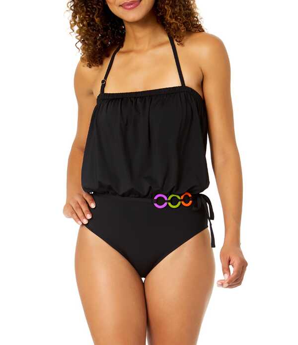 アンコール レディース トップス ワンピーストラップレス Anne Cole Live In Color Strapless Belted Ring One Piece Swimsuit Black 黒いこと