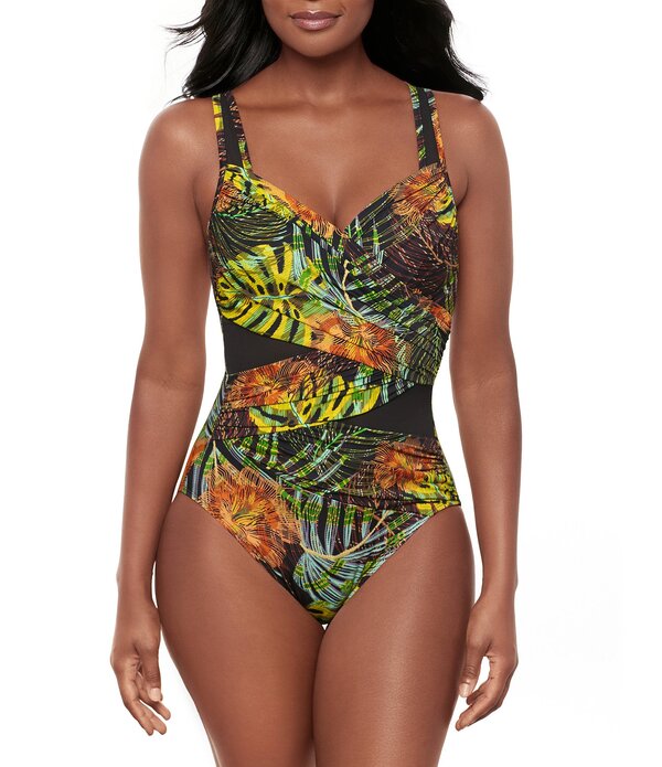 ミラクルスーツ レディース トップス ワンピース Miraclesuit Sunset Islet Madero Underwire Surplice One Piece Swimsuit Black/Multi ブラック
