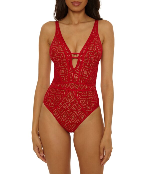 ベッカバイレベッカバーチュー レディース トップス ワンピース Becca By Rebecca Virtue Color Play Crochet Front Ladder Plunge One Piece Swimsuit Apple/Tan タン｜ReVida 店 21,445円