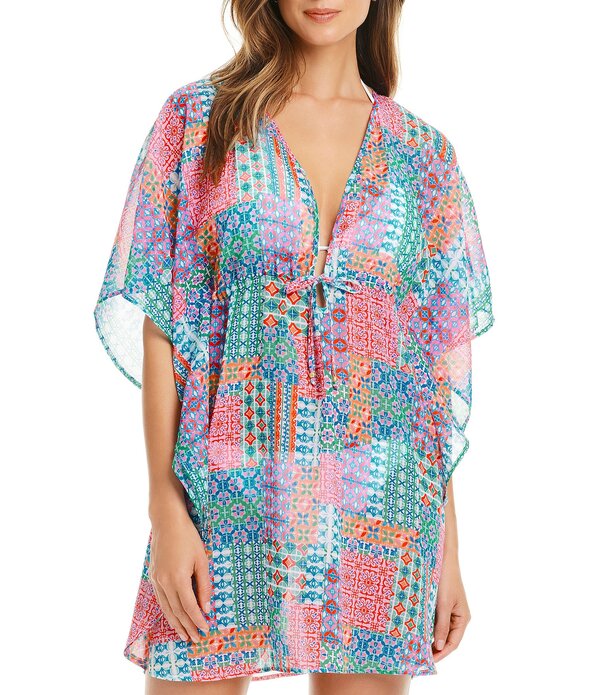 ブルーロッドビーティ レディース トップス ワンピース シフォン Bleu Rod Beattie Ibiza Bohemian Chiffon Caftan Swim Cover-Up Multi マルチカラー