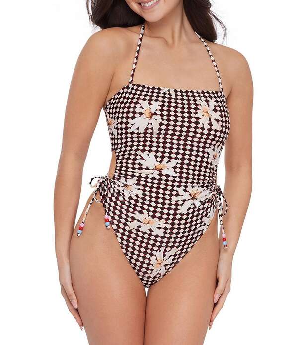 スティーブ マデン レディース トップス 衣装 カットアウト Stevie by Steve Madden Spring Bloom Cut-Out Side Ties One Piece Swimsuit Multi マルチ色つや