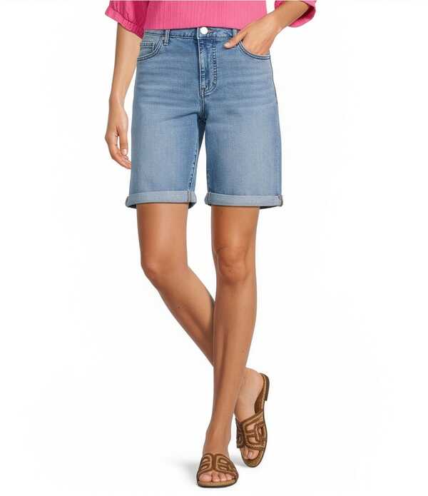 コード ブルー レディース ボトムス ハーフパンツ・ショーツ ショートパンツ デニム Code Bleu Soho Stretch Denimid Rise Cuffed Bermuda Shorts Georgia Wash デニム｜ReVida 店 9,610円