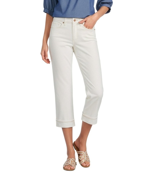 エヌワイディージェイ レディース ボトムス デニムパンツ ストレート キャップ ジーンズ NYDJ Marilyn Stretch Denim Straight Leg Capri Length Jeans Vintage White ホワイト