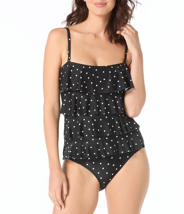 ビーチハウス レディース トップス ワンピース ティアード フリル Beachouse Sailor Dot Underwire Tiered Ruffle One Piece Swimsuit Black ブラック|ReVida 店