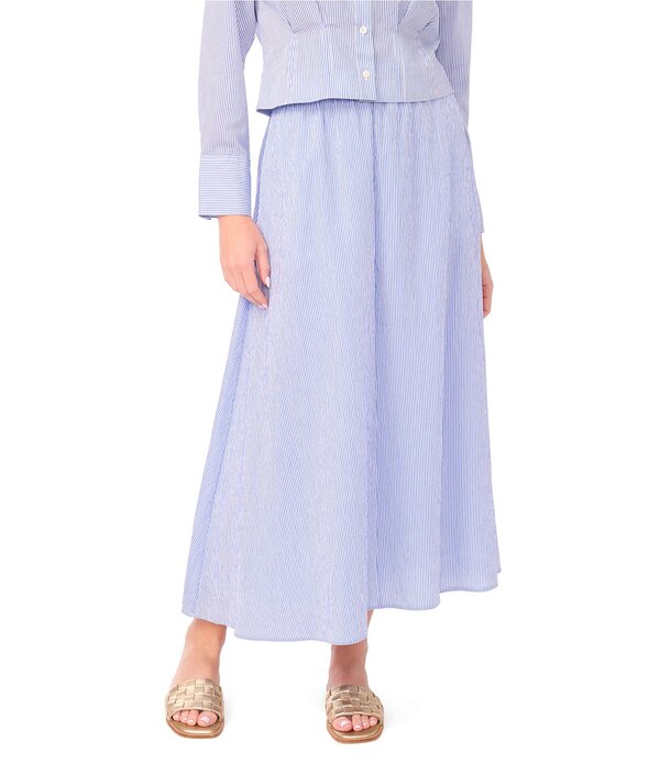 ヴィンスカムート レディース ボトムスカート A ライン マキシ Vince Camuto Striped Maxi Flowy A-Line Coordinating Skirt Classic Blue ブルー｜ReVida 店