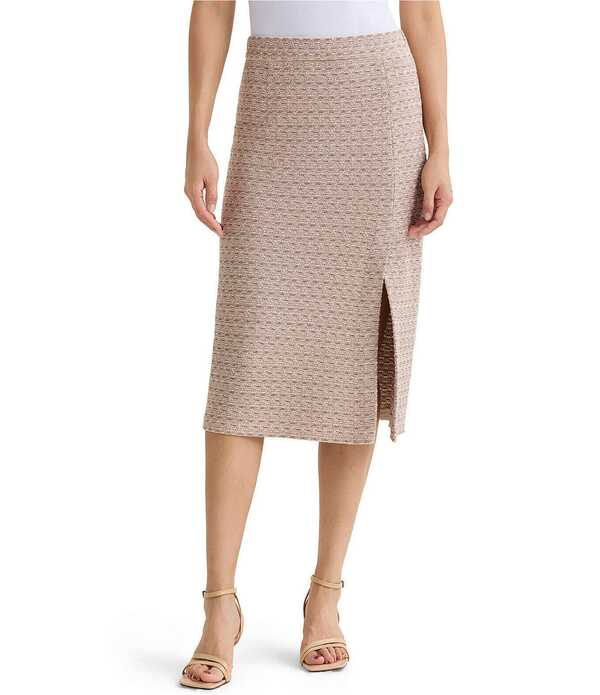 ミソック レディース ボトムスカート ツイード ニット MISOOK Tonal Tweed Knit Straight Skirt Biscotti/White/Charmuese ホワイト