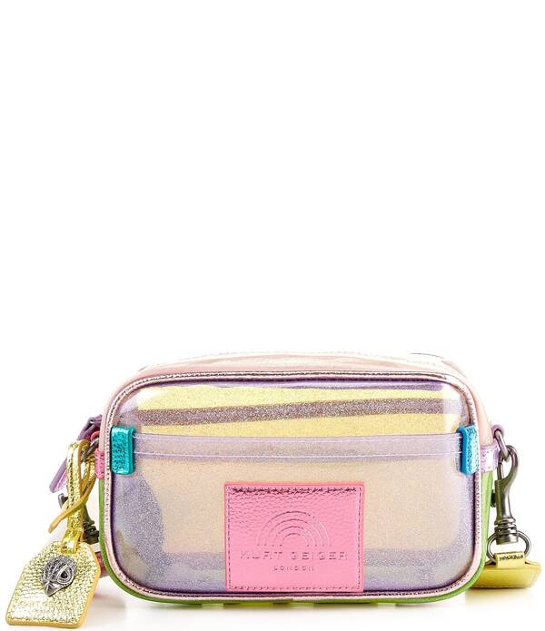 カートジェイガーロンドン レディース バッグ Kurt Geiger London Southbank Small Rainbow Glitter Clear Vinyl Camera Bag Multi マルチカラー｜ReVida 店