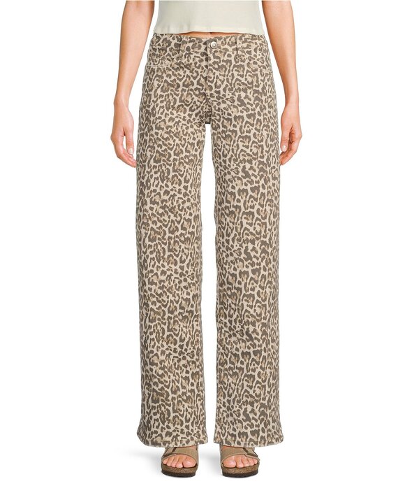 YMI デニム レディース ボトムス 心地好いズボン下 ローライズ 刷り上げる YMI Jeanswear Low Rise Loose Leopard Print Pants Light Leopard 毛の荒物
