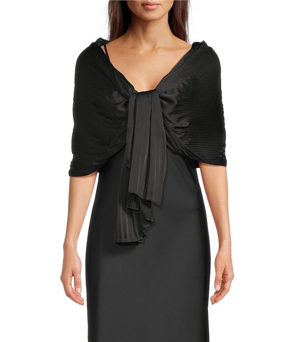 セザンヌ レディース アクセサリー マフラー・ストール・スカーフ プリーツ Cezanne Pleated Flutter Evening Wrap Black ブラック