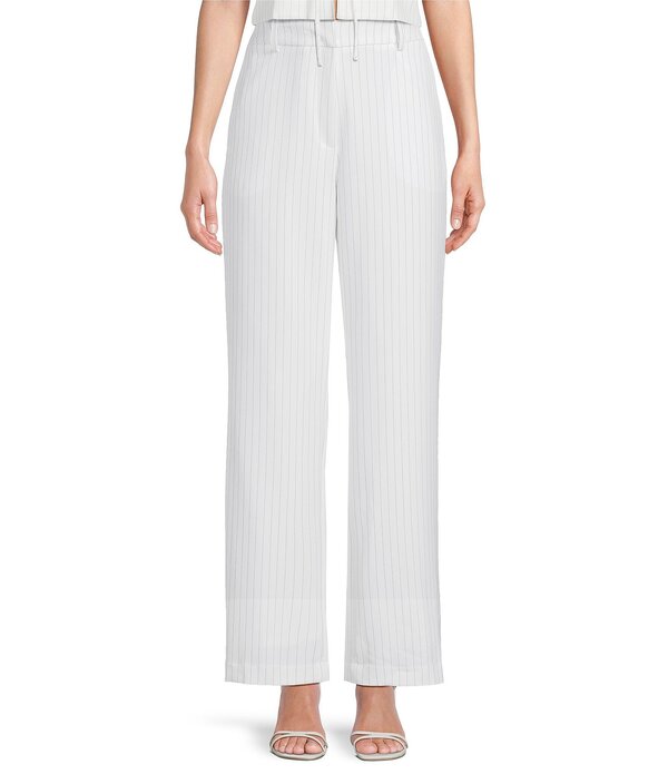 I.N.サンフランシスコ レディース ボトムス カジュアルパンツ ストレート I.N. San Francisco Flat Front Pocketed Straight Leg Coordinating Pants Off White/Black オフホワイト|ReVida 店