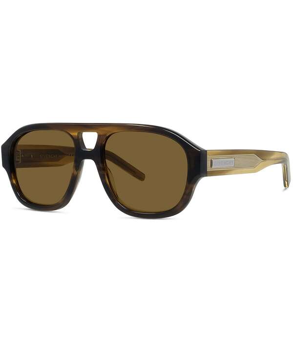 ジバンシー レディース 佩び物 サングラス・アイウェア Givenchy Unisex Day 55粍 Navigator Sunglasseshiny Brown Horn/Nicotine 赤銅色