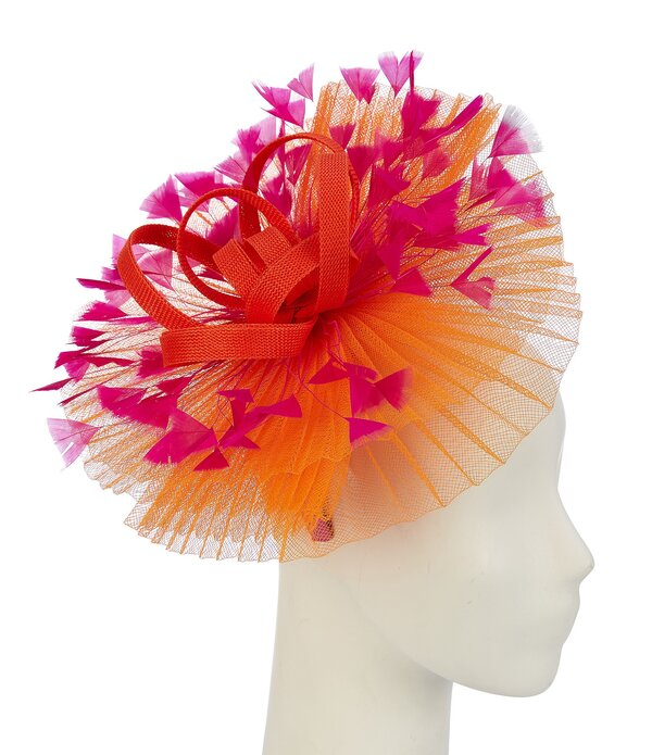 ナターシャ アクセサリー レディース 帽子 Natashaccessoriesinamay Two Tonet Feather Fascinator Headband Fuchsia/Orange フューシャ
