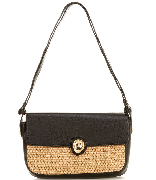 アントニオ メラーニ レディース バッグ Antonio Melani Paolo Straw Shoulder Bag Black ブラック