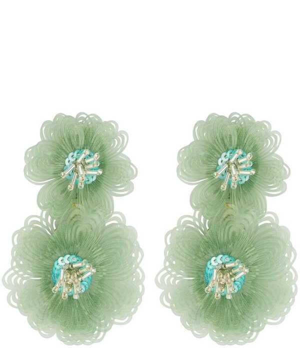 ミグノンガーヴィガン レディース アクセサリー ピアス・イヤリング Mignonne Gavigan Agustina Fabric Flower Statement Drop Earrings Green グリーン