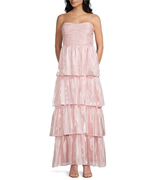 ルルズ レディース トップス ワンピース ティアード ストラップレス マキシ Lulus Bella Taffeta Tiered Sweetheart Strapless Neck Maxi Dress Light Pink ピンク 27,820円