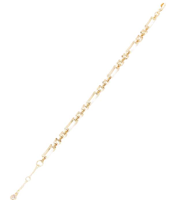 アンナ&アヴァ レディース アクセサリー ブレスレット・バングル・アンクレット Anna & Ava Waterproof Square Link Line Bracelet Gold ゴールド