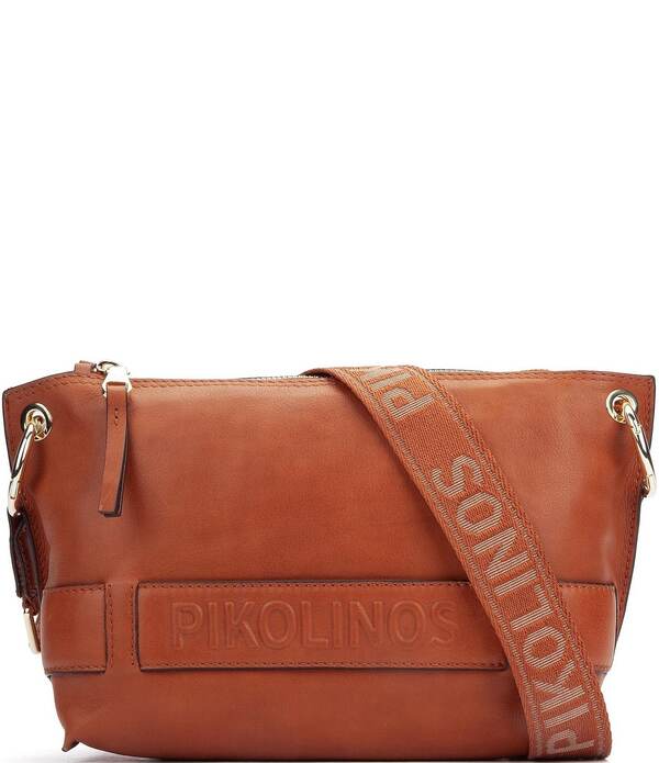 ピコリーノス レディース 御徒面子 なめし革 Pikolinos Alcudia Leather Crossbody Handbag Brandy