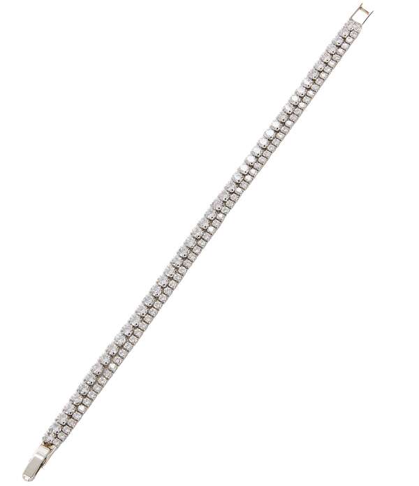 セザンヌ レディース アクセサリー ブレスレット・バングル・アンクレット C by Cezanne CZ Two Row Tennis Line Bracelet Silver/Crystal シルバー｜ReVida 店 8,235円
