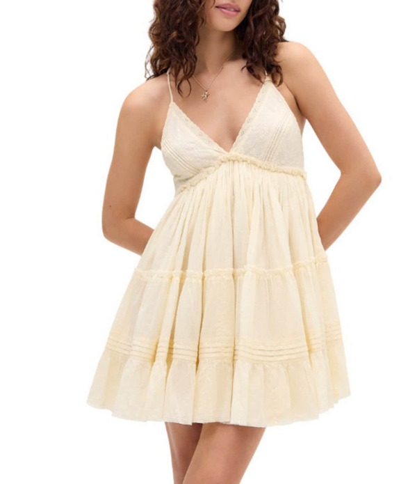 アーバンアウトフィッターズ レディース トップス ワンピース ミニ ノースリーブ BDG Urban Outfitters Aria Sleevelessolid Mini Dress Yellow イエロー|ReVida 店