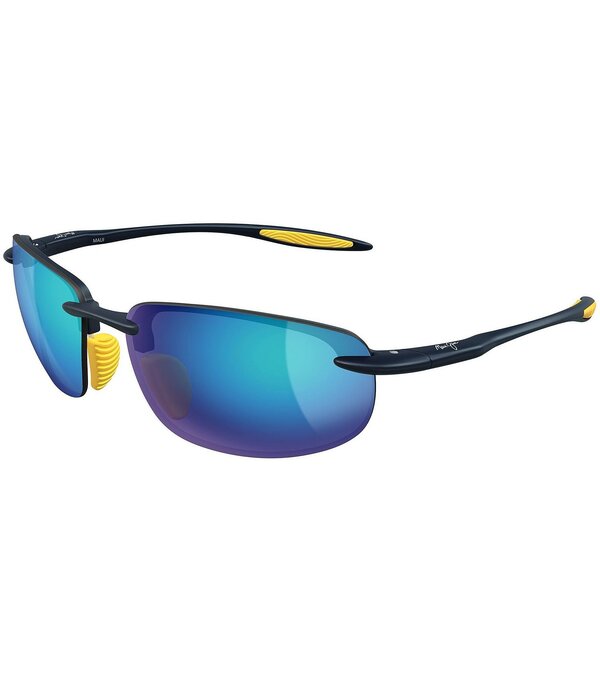 マウイ体育館 レディース 佩び物 サングラス・アイウェア Maui Jimen\u0027s Hookipa Ultra 63粍 Polarized Rectangle Sunglasses Blue 青色