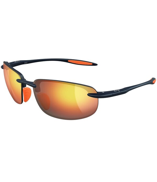 マウイ体育館 レディース 佩び物 サングラス・アイウェア Maui Jimen\u0027s Hookipa Ultra 63粍 Polarized Rectangle Sunglasses Orange オレンジ色