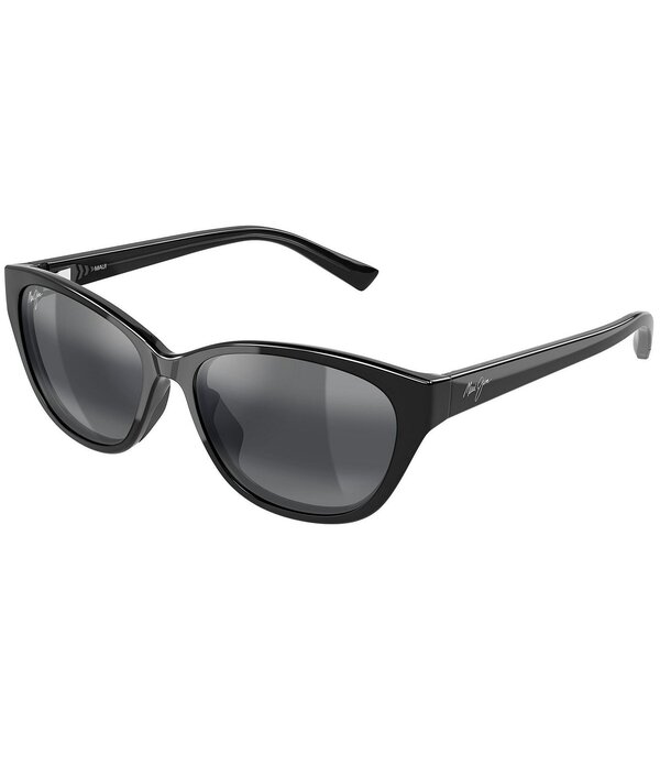 マウイ体育館 レディース 付属物 サングラス・アイウェア つけ加える大きさ Maui Jim Unisex Punono PolarizedPlus2 54粍 Cat Eye Sunglasses Black 黒いこと