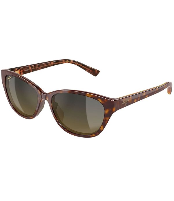 マウイ体育館 レディース 付属物 サングラス・アイウェア つけ加える大きさ Maui Jim Unisex Punono PolarizedPlus2 54粍 Cat Eye Sunglasses Dark Havana