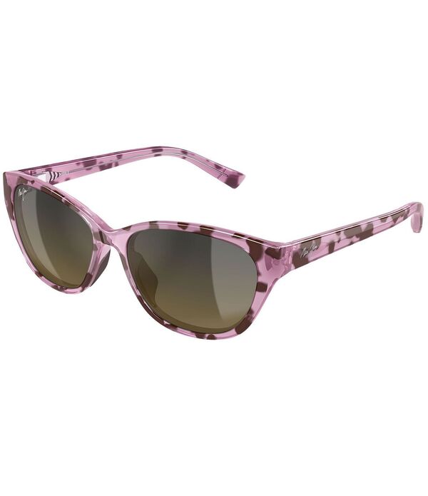 マウイ体育館 レディース 付属物 サングラス・アイウェア つけ加える大きさ Maui Jim Unisex Punono PolarizedPlus2 54粍 Cat Eye Sunglasseshiny Spotted Pink Havana さくら色