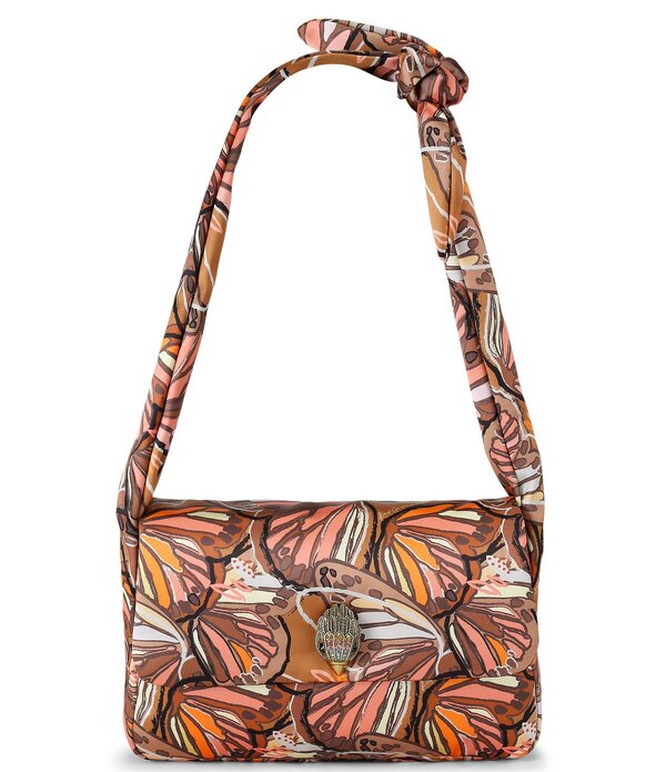カートジェイガーロンドン レディース バッグ プリント サテン Kurt Geiger London Satin Butterfly Print Kensington Knot Shoulder Bag Brown Multi ブラウン|ReVida 店