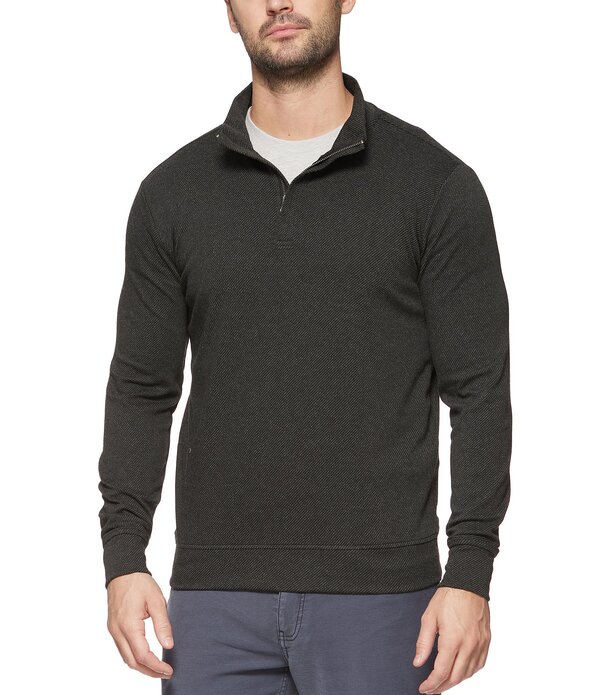 フラッグ アンド アンセム メンズ アウター ニット・セーター Flag and Anthem Hero 1/4-Zip Long Sleeve Twill Pullover Charcoal チャコール
