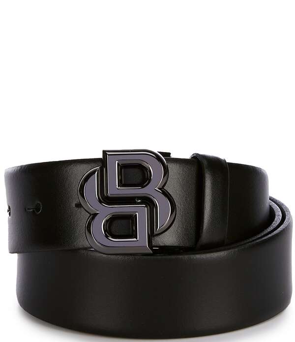 ヒューゴボス メンズ 付属品 胴締め なめし革 Hugo Boss Icon Leather Belt Black 黒いこと