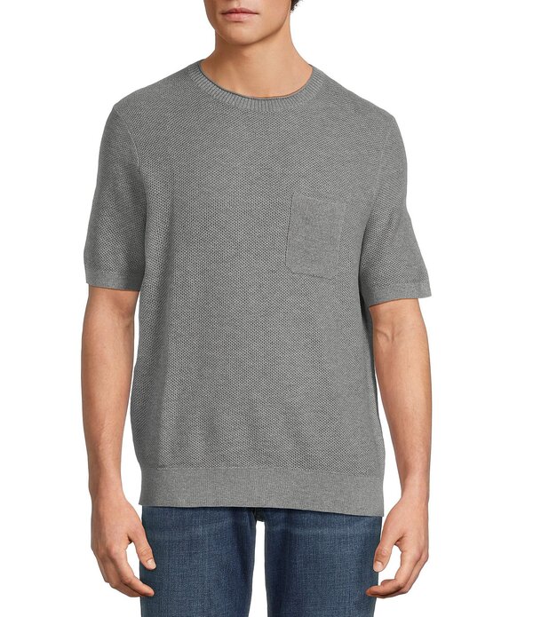トッミーバハマ メンズ アウター ニット・セーター Tommy Bahama Salthill Pocket Crew Short Sleeve Sweater Medium Gray Heather グレー