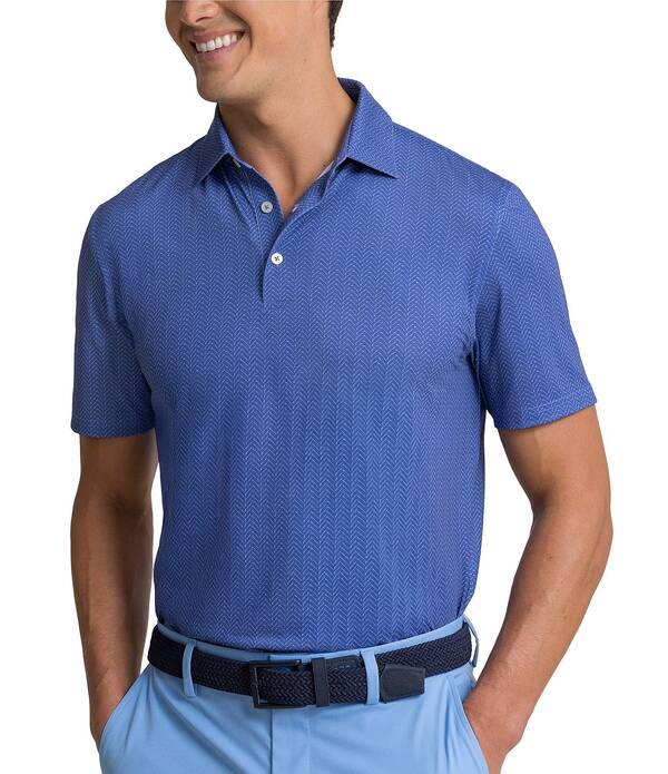 サウザーンタイド メンズ トップス シャツ プリント Southern Tide Raise The Par Driver Printed Short Sleeve Polo Shirt Nautical Blue ブルー