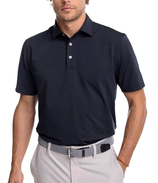 サウザーンタイド メンズ トップス プルオーバー Southern Tide Coastal Breeze Heather Performance Short Sleeve Polo Shirt Heather Caviar Black 黒いこと