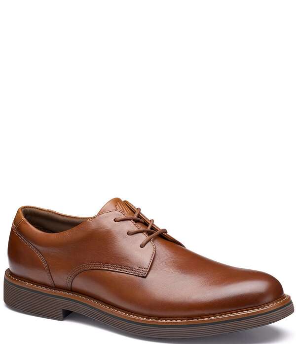 ジョンストンアンドマーフィー メンズ シューズ オックスフォード レザー Johnston & Murphy Men's Tyson Leather Plain Toe Oxfords Tan タン