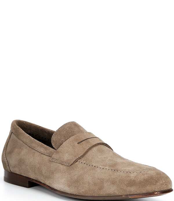 ジョンストンアンドマーフィー メンズ シューズ スリッポン・ローファー スエード Johnston & Murphy Men's Higgins Penny Suede Loafers Taupe トープ