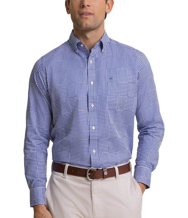 サウザーンタイド メンズ トップス シャツ ギンガムチェック ギンガム Southern Tide Palmetto Point Gingham Long Sleeve Woven Shirt Nautical Blue ブルー