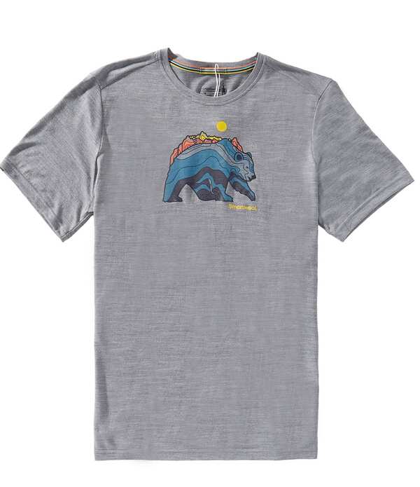 スマートウール メンズ トップス シャツ グラフィック SmartWool Bear Stratactive Short Sleeve Graphic T-Shirt Light Gray Heather グレー