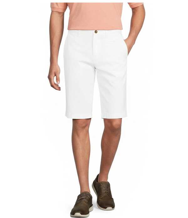 ラウンドトゥリーアンドヨーク メンズ ボトムス ハーフパンツ・ショーツ ショートパンツ Roundtree & Yorke The Cloud Washed Classic Fit Flat Front 13 Chino Shorts White ホワイト