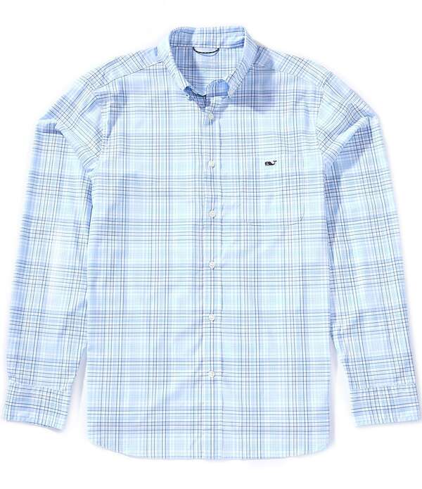 ヴァインヤードヴァインズ メンズ トップス プルオーバー Vineyard Vines Plaid Featherweight Performance Stretch Long Sleeve Woven Shirt Coast 照合のしるし メンズファッション-カジュアルシャツ-トップス