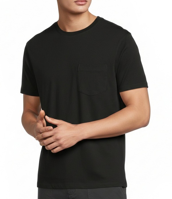 ラウンドトゥリーアンドヨーク メンズ トップス シャツ Roundtree \u0026 Yorke Short Sleeve Soft Wash Solid Pocket Crew T-Shirt Black ブラック