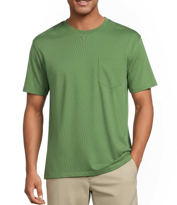 ラウンドトゥリーアンドヨーク メンズ トップス シャツ Roundtree \u0026 Yorke Short Sleeve Soft Wash Solid Pocket Crew T-Shirt Green グリーン